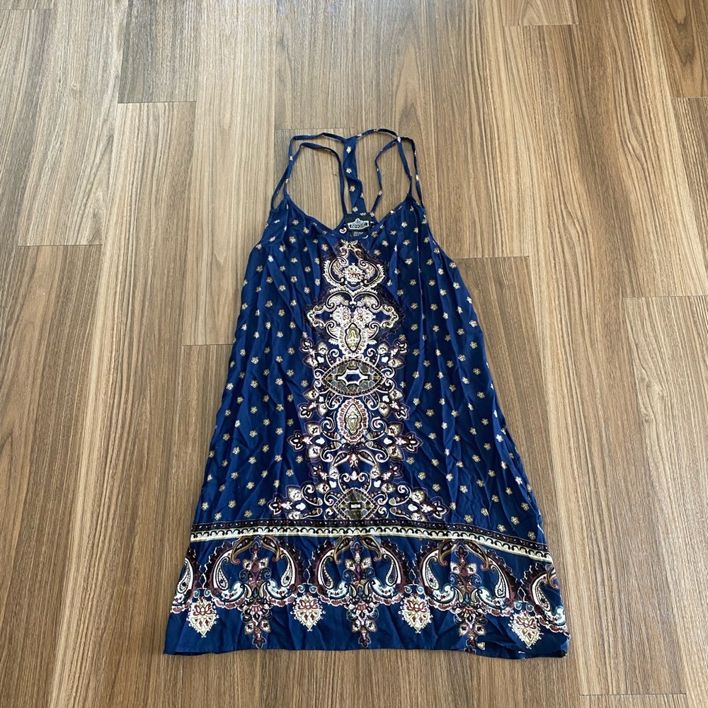 Dark Blue Patterned Dress